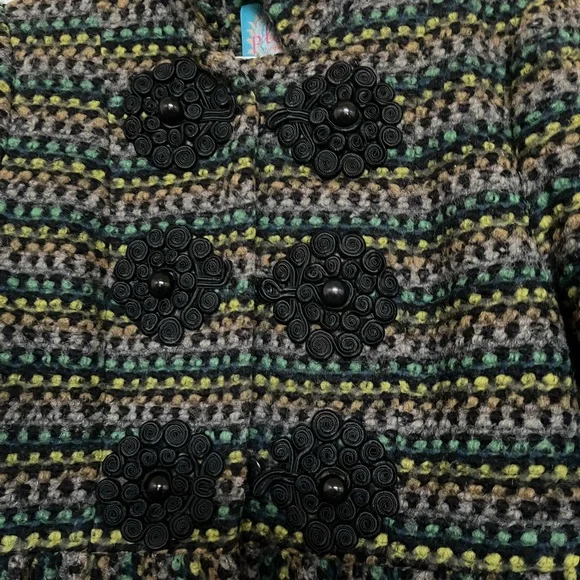 Plenty by Tracy Reese Striped Green and Black Cape - Picture 6 of 8